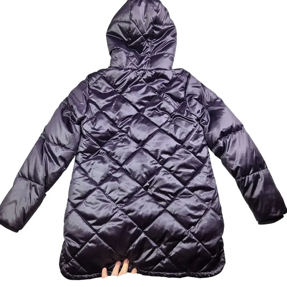 Appaman Girls 14 Purple Quilted Sloan Puffer Coat Faux Fur Hood Winter Jacket
